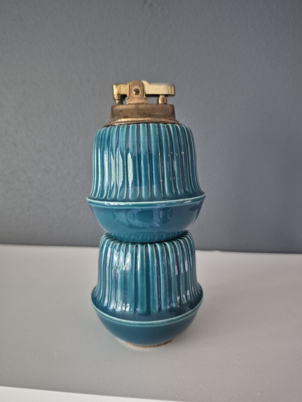 Vintage MCM Hyalyn Porcelain Lighter Set